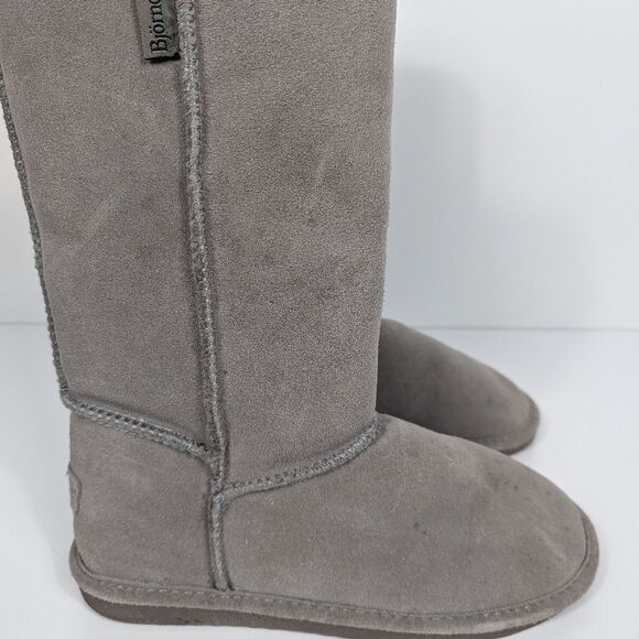 Bjorndal Zoe Brown Taupe Suede Fur Lined Boots Women's 8 - Picture 3 of 11